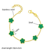 Clover Bracelet Green Flower Charm Bracelet for Women Gift