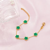 Clover Bracelet Green Flower Charm Bracelet for Women Gift