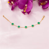 Clover Bracelet Green Flower Charm Bracelet for Women Gift