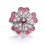 Clover LOVE Flower Crystal 20mm Metal Snap button for Snap Bracelet