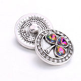 Clover LOVE Flower Crystal 20mm Metal Snap button for Snap Bracelet
