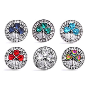 Clover LOVE Flower Crystal 20mm Metal Snap button for Snap Bracelet
