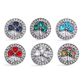 Clover LOVE Flower Crystal 20mm Metal Snap button for Snap Bracelet