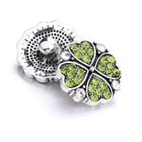 Clover LOVE Flower Crystal 20mm Metal Snap button for Snap Bracelet