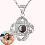 Clover Photo Necklace Personalized Photo Necklace, Projection Necklace