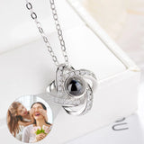 Clover Photo Necklace Personalized Photo Necklace, Projection Necklace