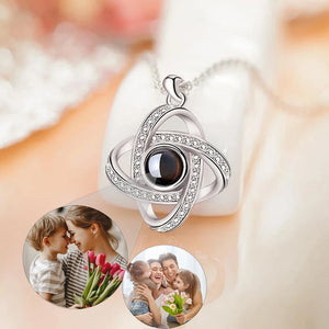 Clover Photo Necklace Personalized Photo Necklace, Projection Necklace