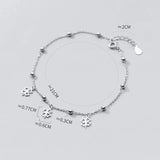 Clover Silver 925 Anklet Bracelet for Women - Foot Jewelry Gift