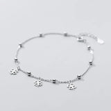 Clover Silver 925 Anklet Bracelet for Women - Foot Jewelry Gift