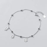 Clover Silver 925 Anklet Bracelet for Women - Foot Jewelry Gift