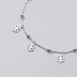 Clover Silver 925 Anklet Bracelet for Women - Foot Jewelry Gift