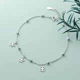 Clover Silver 925 Anklet Bracelet for Women - Foot Jewelry Gift