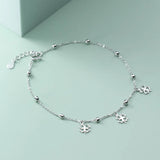Clover Silver 925 Anklet Bracelet for Women - Foot Jewelry Gift