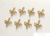 18K Clover of Four Leaves Double Hanging DIY Material
