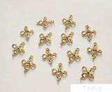 18K Clover of Four Leaves Double Hanging DIY Material
