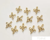 18K Clover of Four Leaves Double Hanging DIY Material