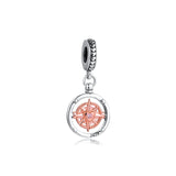 Compass Dangle Charm 925 Silver Beads for Europe Bracelet DIY