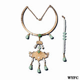 Coarse Torques Hanfu Necklace Pendant Gemstone Jewelry Glass Alloy