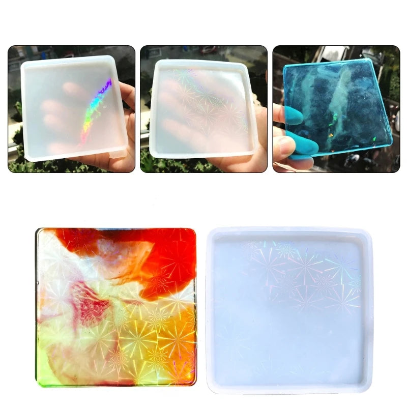 Square Silicone Coaster Mold Cup Mat Mold Epoxy Resin Casting Mold