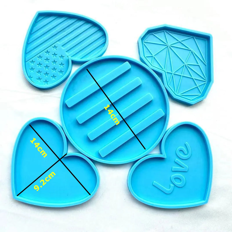 Resin Coaster Molds Set - Love Sunflower Pattern - 4PCS with Holder