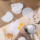 Coffee Cup Shaker Coaster Resin Mold Set, 7 Pcs, Lemon Coffee Bean Design