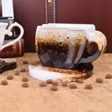 Coffee Cup Shaker Coaster Resin Mold Set, 7 Pcs, Lemon Coffee Bean Design