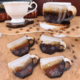 Coffee Cup Coaster Resin Mold Set, 7 Pcs Epoxy Molds with Lemon Coffee Bean Mold