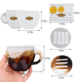 Coffee Cup Shaker Coaster Resin Mold Set, 7 Pcs, Lemon Coffee Bean Design