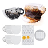 Coffee Cup Coaster Resin Mold Set, 7 Pcs Epoxy Molds with Lemon Coffee Bean Mold