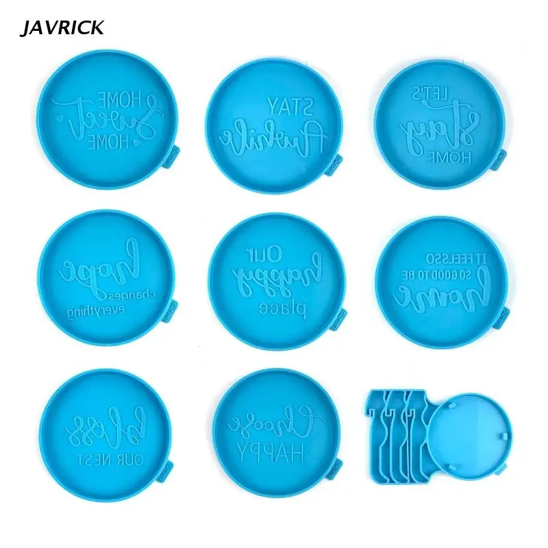 Coaster Resin Molds,8PCS Silicone & Storage Rack,Coaster Molds,Resin Casting