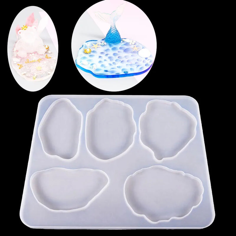 Coaster Silicone Molds Resin Jewelry Pressed Flower Irregular Cloud Shape Molds