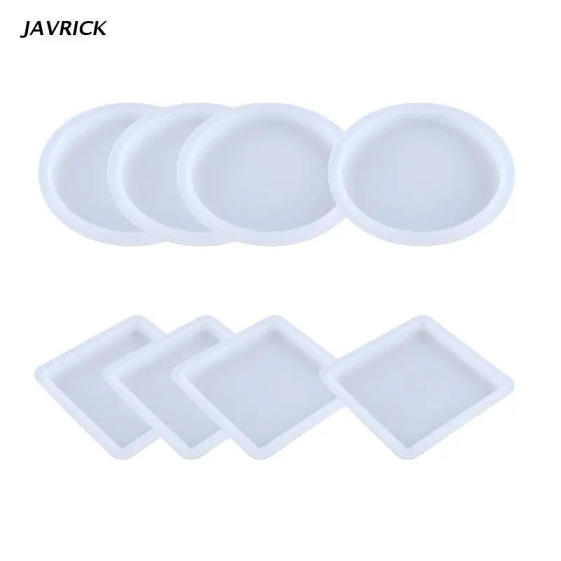 Silicone Coaster Resin Mold Round/Square Tray Epoxy Casting Mold