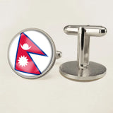 Nepal Coat of Arms Map Flag Cufflinks