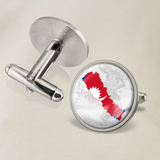 Nepal Coat of Arms Map Flag Cufflinks