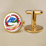 Nepal Coat of Arms Map Flag Cufflinks