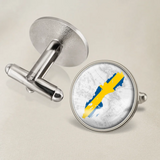 Sweden Coat of Arms Cufflinks, Swedish Map Flag Emblem