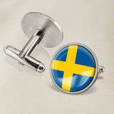 Sweden Coat of Arms Cufflinks, Swedish Map Flag Emblem