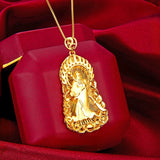 24k Gold Coated Guanyin Pendant, Wedding Birthday Gift
