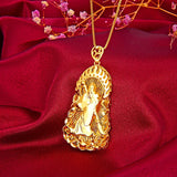 24k Gold Coated Guanyin Pendant, Wedding Birthday Gift