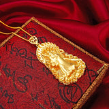 24k Gold Coated Guanyin Pendant, Wedding Birthday Gift