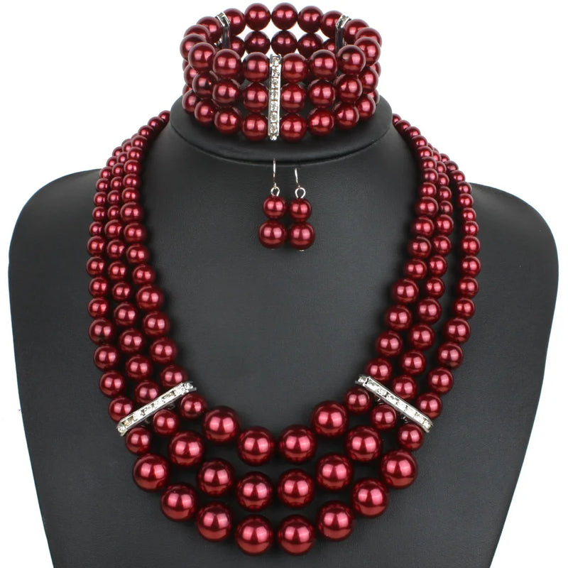 Vintage Pearl Jewelry Set for Evening Dress