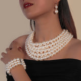 Vintage Pearl Jewelry Set for Evening Dress