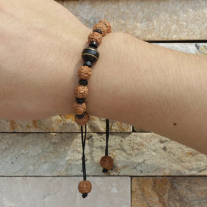 Coconut Bracelet Yellow Brass Meditation Pray String Buddhist Unisex Bracelet