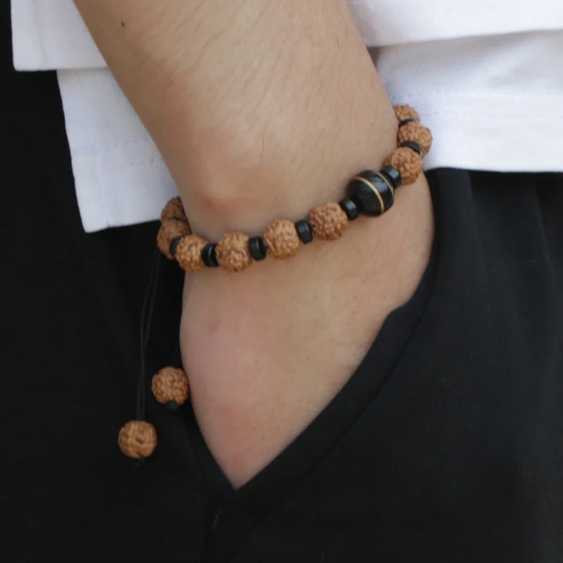 Coconut Bracelet Yellow Brass Meditation Pray String Buddhist Unisex Bracelet