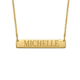 Square Bar Name Necklace Stainless Steel Pendant