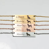 Personalized Square Bar Name Necklace Stainless Steel Pendant Necklace