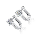 925 Silver Zircon U-shaped Earrings Birthday Gift