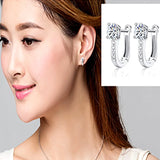 925 Silver Zircon U-shaped Earrings Birthday Gift