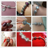 925 Silver Bead Letter Charm for Bracelets Pendant DIY Jewelry Making