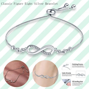 Silver Infinity Adjustable Bracelet for Women
